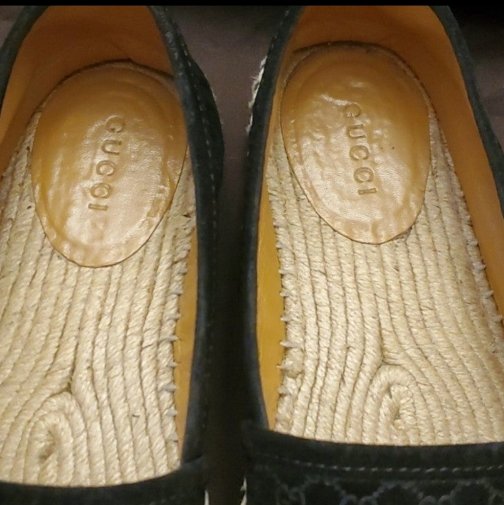 Gucci Espadrilles Black Suede Size 35.5 5.5 US - Picture 7 of 14